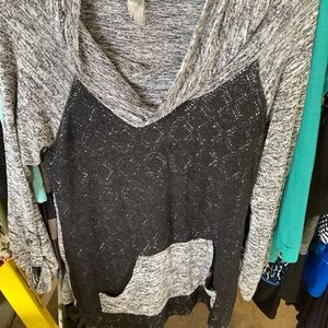 Women’s black and gray cowl necked sweat shirt